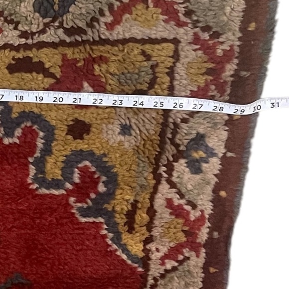 Vintage Handwoven Ethnic Botanical Wool Rug 30" Wide By 56" Long - Picture 6 of 7